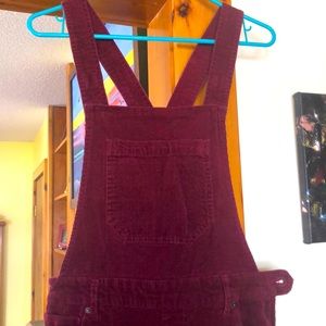 Burgundy overalls Forever 21 size L